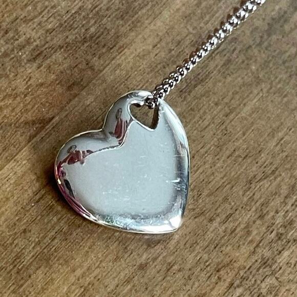 Tiffany & Co. 925 Elsa Peretti heart pendant Full Puffy Heart” w/ heart cut-out - Picture 3 of 7